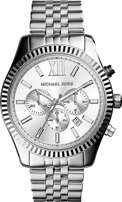 michael kors mk8405|Michael Kors Lexington Chronograph Silver Dial Men's Watch .